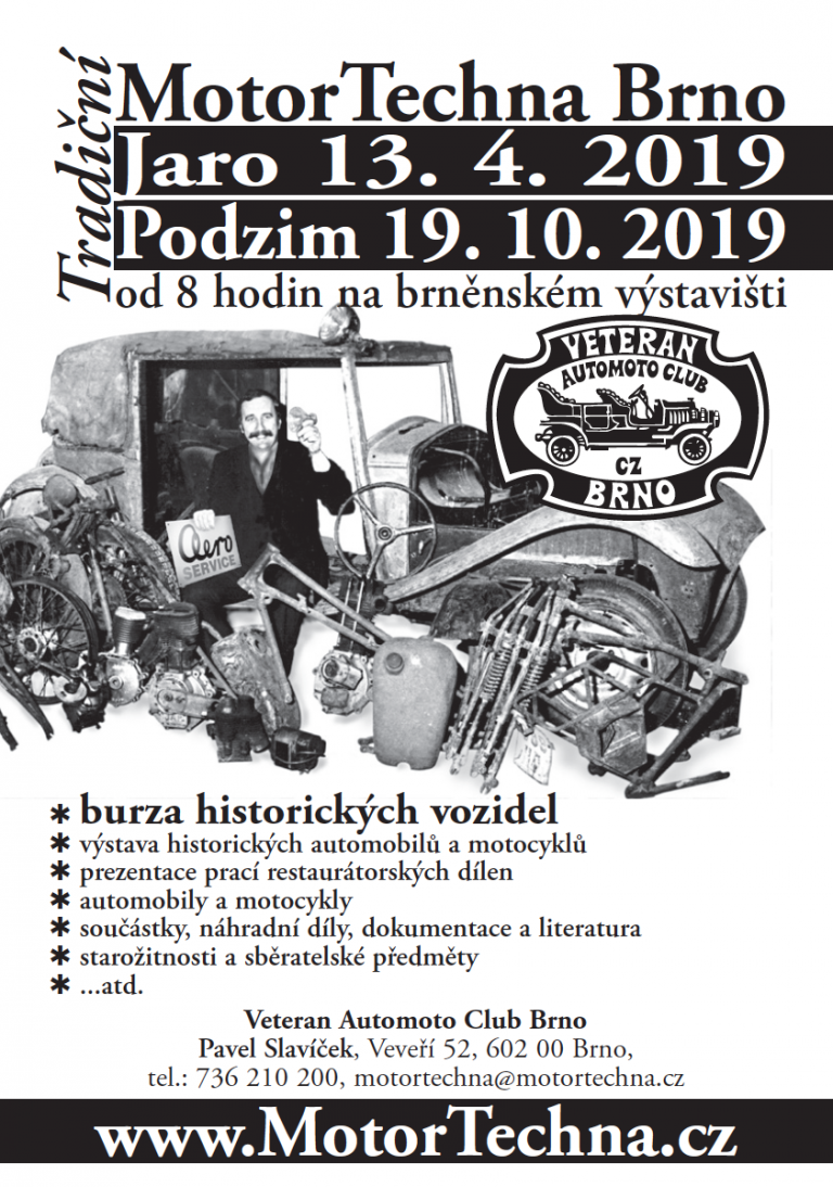 MotorTechna Brno 2019 proběhne v termínech 13. 4. a 19. 10.